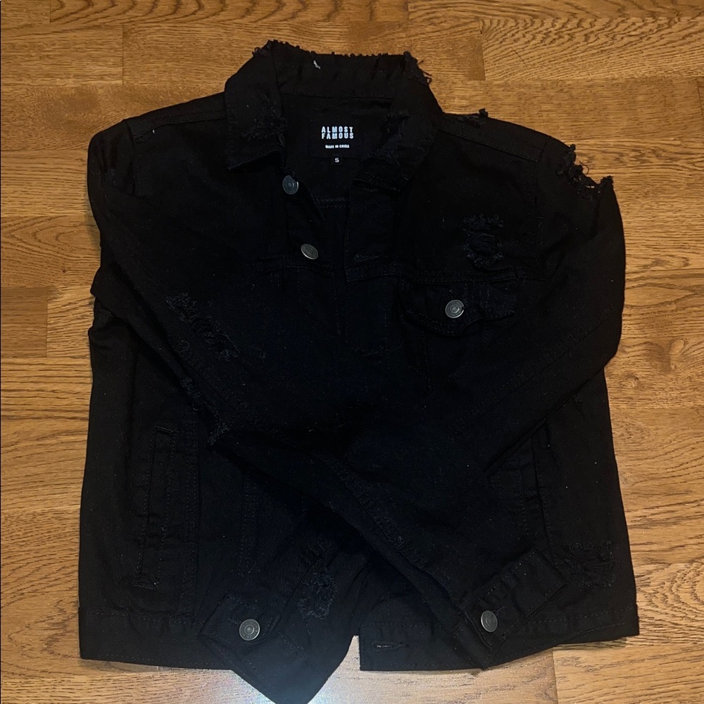 Black Distressed Denim Jacket